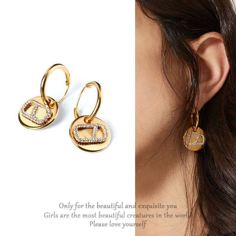 V-Shaped ขนาดเล็กรอบเค้กต่างหูต่างหู Rhinestone VLTN Tiannu V บ้านต่างหู 5.14 ALA
