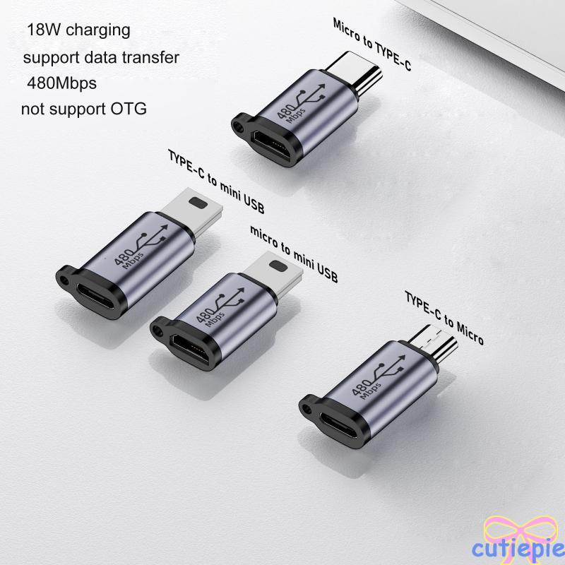 Cutie Usb-C เป็น Micro USB Mini USB Adapter Type-C Female เป็น Micro Usb Male Converter