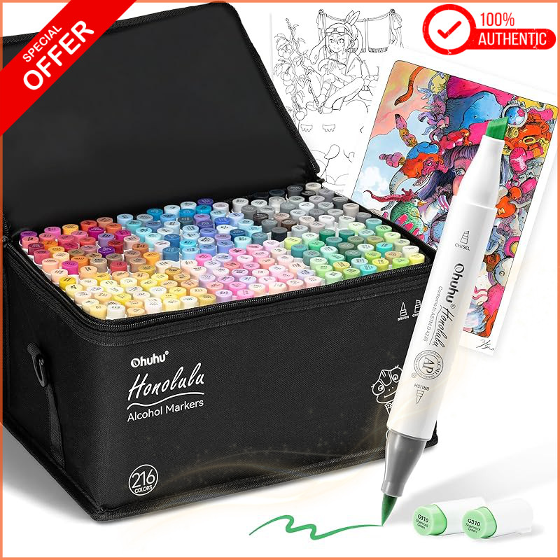 Ohuhu 217pc Brush & Chisel Pastel Set
Ohuhu 217pc Full Brush & Fine Pastel Set