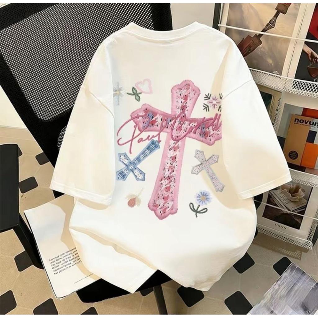 M-3XL）เสื้อคอตอนสายแมวน่ารัก ใส่สบาย ถ่ายรูปสวยใส่ได้ทั้งหญิงและชาย สินค้าพร้อมส่งจากไทย สุดคิ้ว เหมาะสำหรับผู้หญิทุกวัน