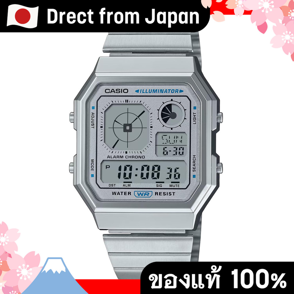 【Direct from Japan】 [CASIO] นาฬิกาข้อมือดิจิทัลและแอนะล็อก รุ่นวินเทจ A130WE-7A ยูนิเซ็กส์ สีเงินเมท