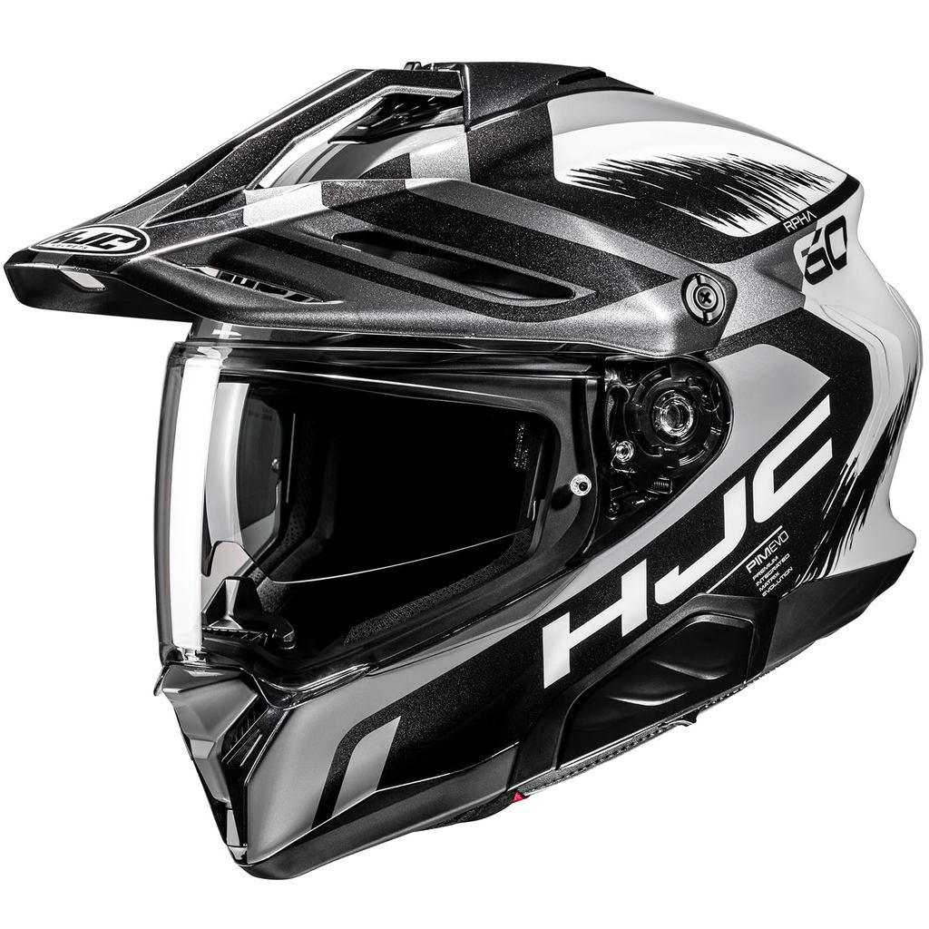 HJC HELMETS off-road motorcycle helmet with built-in sun visor, ventilation, removable interior, and