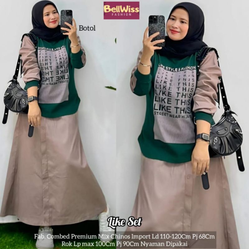 มีกลุ่มซื้อขายขอแอดมิน er elrumi LIKE SET BELLWISSET SKIRT MIX TOP COMBED er elrumi