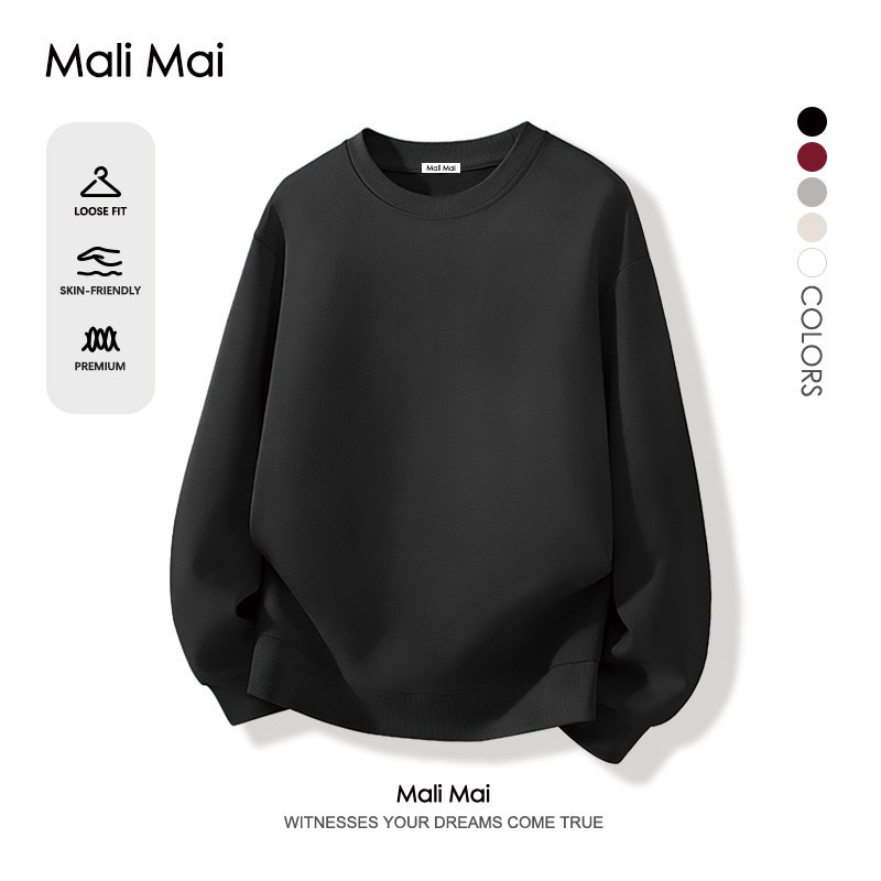 คอมกลม Sweatshirt ทรงหลวมและเอนกประสงค์ ผ้าหนาทรงสวย แบบลำลอง 5สี พร้อมส่งจากกทม