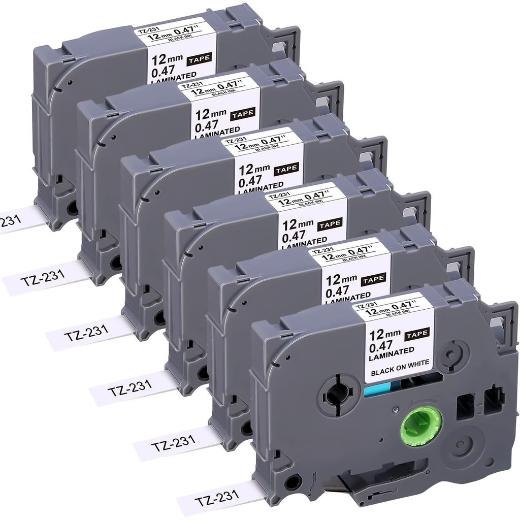 TZE-231 Compatible Label Tape Replacement สําหรับ Brother TZe-231 TZ-231 Laminated P Touch Label Mak