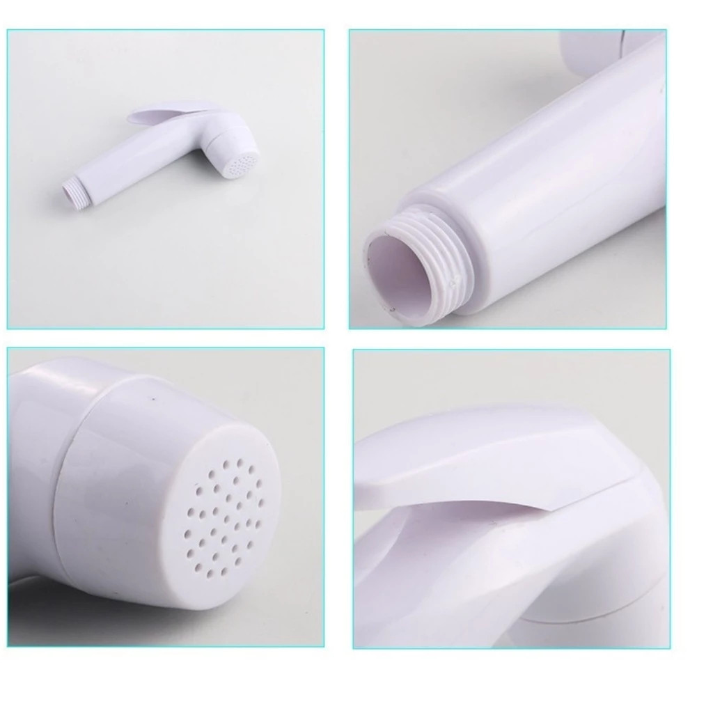 LUCKY LOTUS หัวฉีดชำระพลาสติกสีขาว ทนทาน มาพร้อมสายและขาแขวน เหมาะสำหรับใช้ในห้องน้ำ - รูปที่ 3