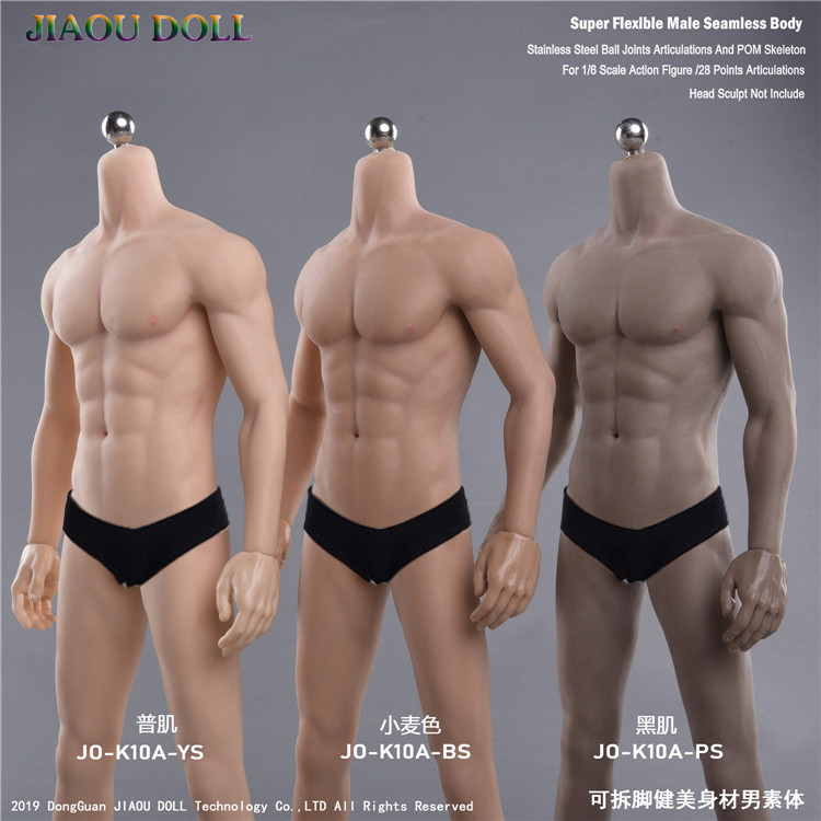 JIAOU DOLL1/6 Soldier Gel Body Male Body-building Action Figure Model