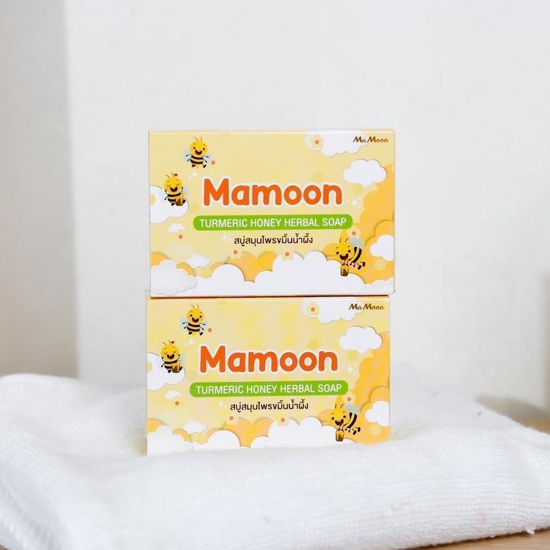 สบู่สมุนไพรมามูน1ก้อน  mamoon มะพร้าว บำรุงผิว Cleansing สบู่เด็ก แนะนำ3ขวบ+