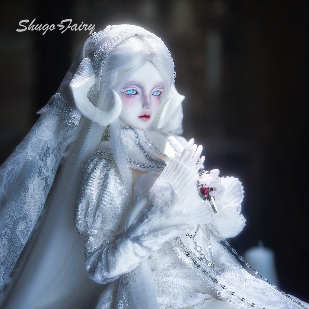 1/4 ตุ๊กตา BJD Sylvi C ชุดปีศาจแพะฮอร์นแม่ชี Godmother ชุดอะนิเมะต้นฉบับ Shuga Fairy Handmade