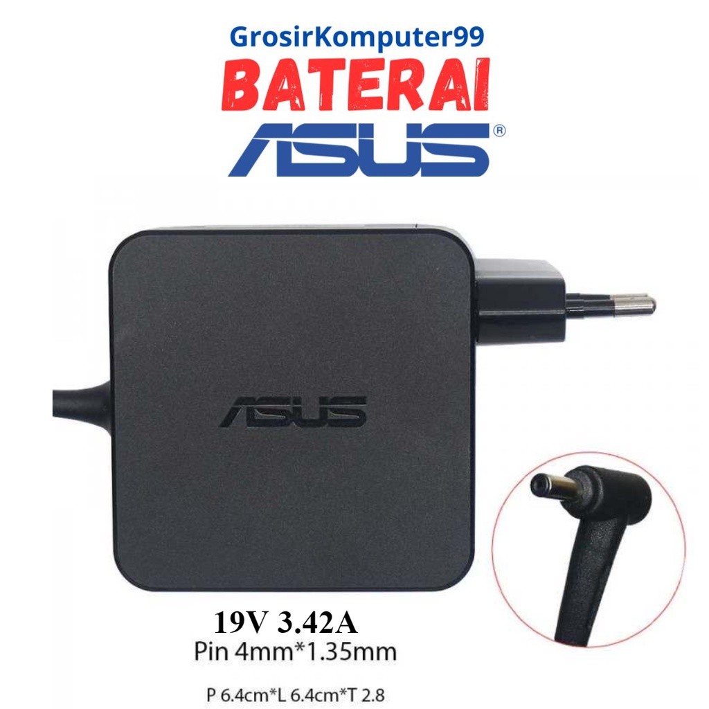 แล็ปท็อปอะแดปเตอร์ชาร์จ Asus Vivobook 19V 3.42A DC PORT (4.0x1.35mm) UX Laptop A442 A456 A556 K401 X