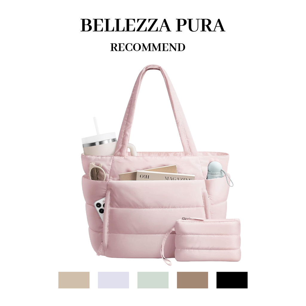 BELLEZZA PURA Tote Bag ความจุขนาดใหญ่กันน้ําน้ําหนักเบากระเป๋าเดินทางแฟชั่น Leisure Commuter กระเป๋าถือ