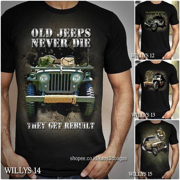 2025 JEEP แฟชั่น KAOS WILLYS Jeep OFFROAD Jeep เสื้อยืดคลาสสิก PREMIUM JEEP ยานยนต์ Distro