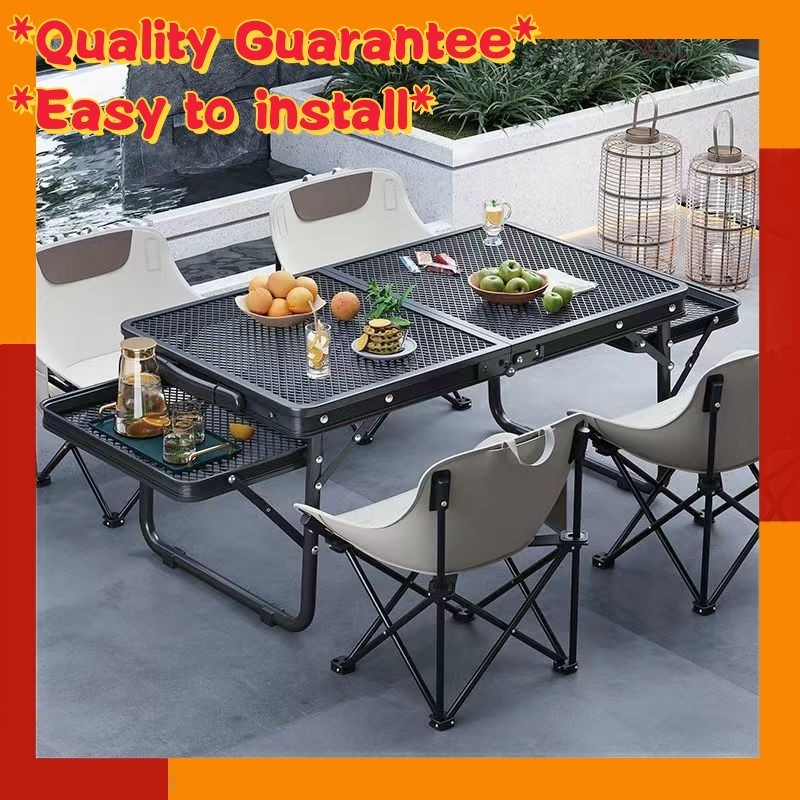 Aluminum Alloy Folding Table Aluminum Outdoor Folding Table Camping Iron Mesh BBQ Picnic Table