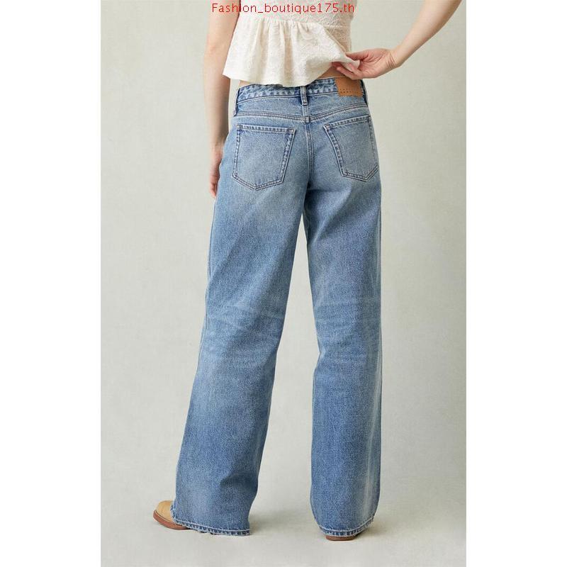 Mc jeans กางเกงยีนส์ผู้หญิง ขากว้าง ทรงไวด์เลค (Wide Leg) สียีนส์ฟอกอ่อน MFWZ223