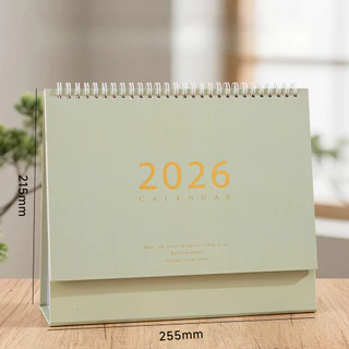 ปฏิทินตั้งโต๊ะ 2026 มินิมอล ดีไซน์เรียบหรู ขนาดมาตรฐาน ใช้งานได้ทั้งปี เหมาะเป็นของขวัญ พร้อมส่ง