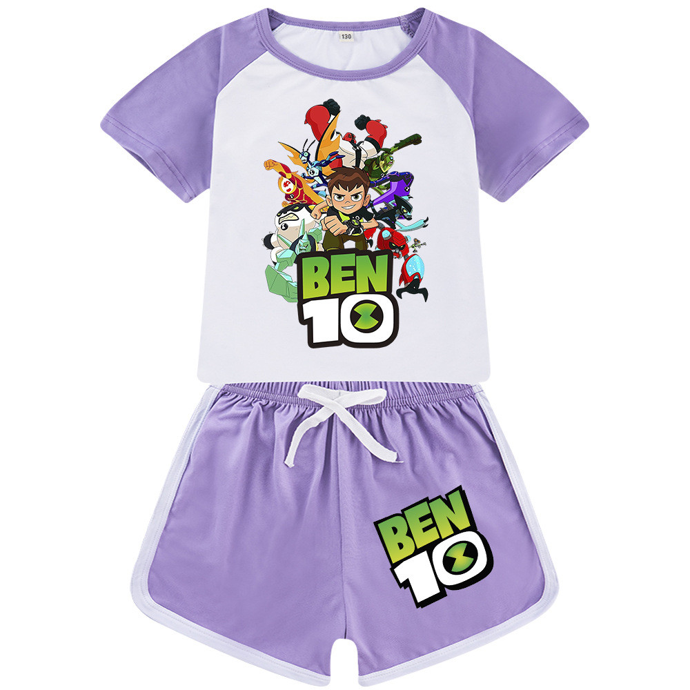 เกาหลี 2026 ขายร้อนการ์ตูนพิมพ์เด็กเด็กฤดูร้อนสั้น Homewear กีฬา QQ353COD W4D6