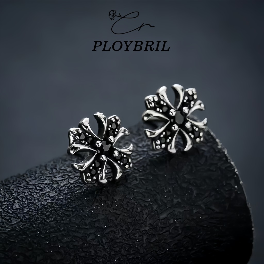 PLOYBRIL ต่างหูไม้กางเขนฮิปฮอปวินเทจอินเทรนด์พร้อมฝังหินสําหรับผู้ชายและผู้หญิงเครื่องประดับทุกวัน E024 ราคา ถูกที่สุด ดีลบีเคเค แกลเลอรีภาพที่ 8