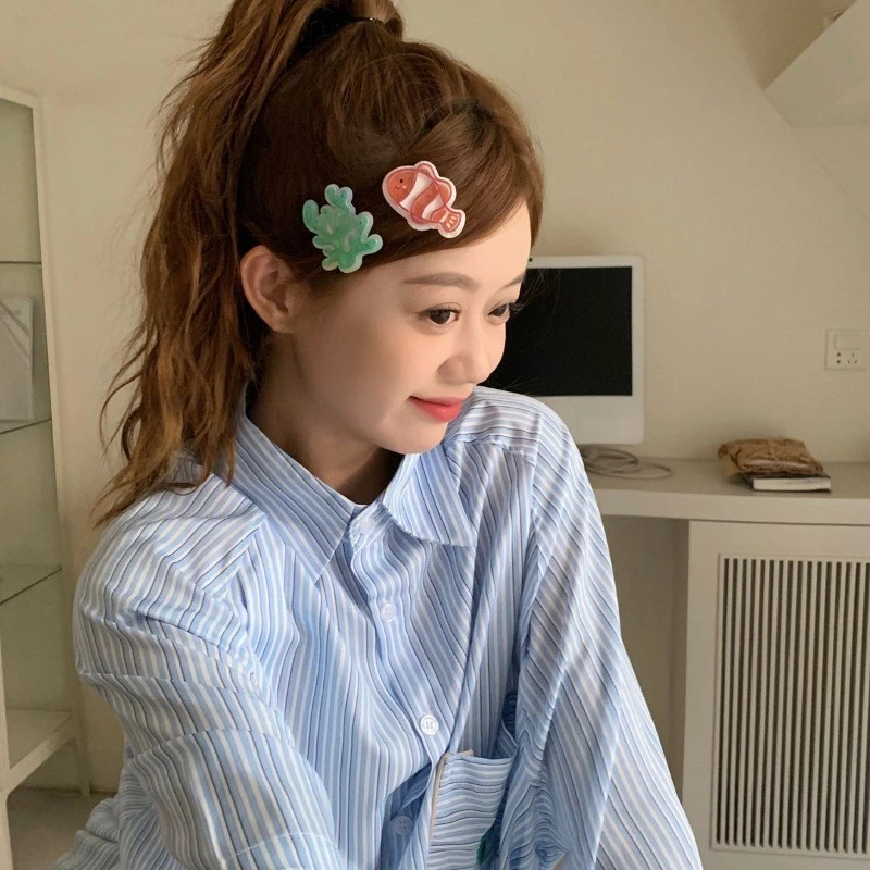 ชุด 8 ชิ้น ins ปลาเล็กมูลค่าสูง Dolphin Duckbill คลิปสาวร้อน All-Match Bangs Side กิ๊บติดผมหัก