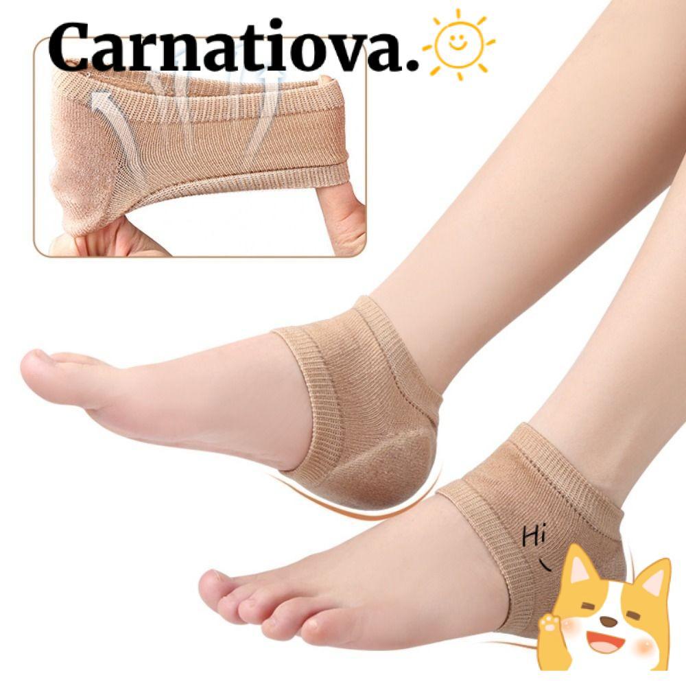 ICRNATIO ฝาครอบป้องกันส้น, ซิลิโคนให้ความชุ่มชื้น Plantar Fasciitis Heel Socks, Anti-Crack โพลีเอสเตอร์ Skin Repair Gel Heel Protector Feet Care