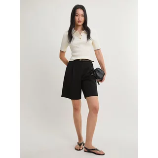 [Pomelo] เสื้อโปโลถักขอบตัดกัน / Contrast Trim Polo Knitted Top