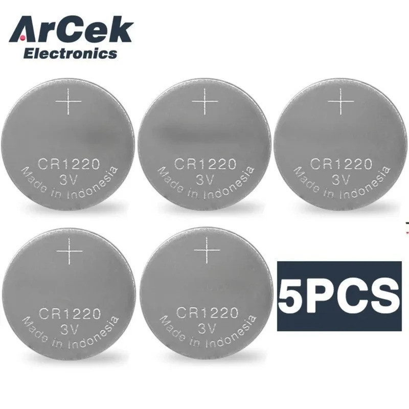 5PCS สําหรับ Panasonic CR1220 แบตเตอรี่ปุ่ม 3V 45mAh CR 1220 แบตเตอรี่ลิเธียมแทนที่ BR1220 DL1220 EC