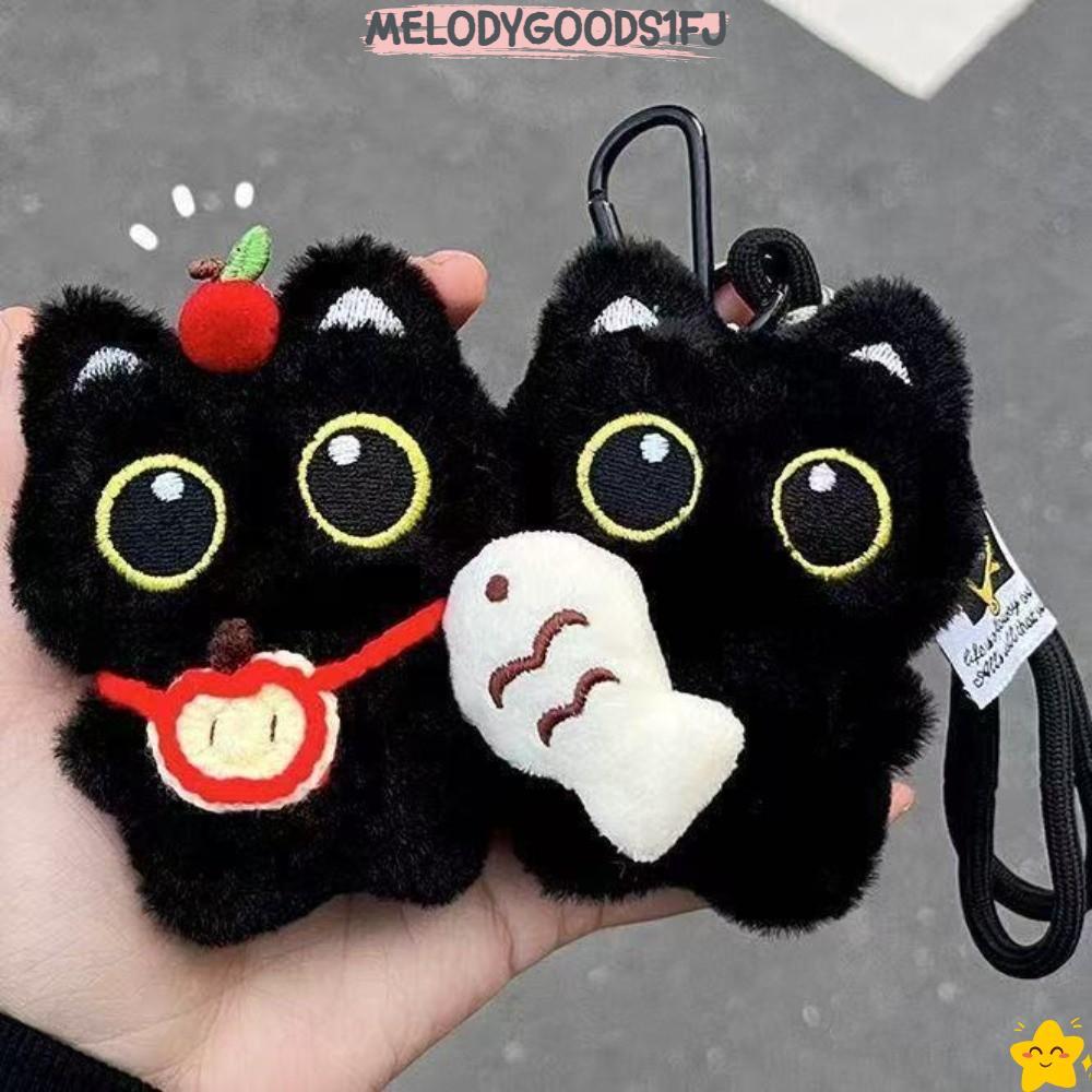 เมโลดี้GOODS1FJจี้กระเป๋าตุ๊กตา,กระเป๋าสะพายกล้องสีดําแมวตุ๊กตาตุ๊กตาพวงกุญแจ,น่ารักผ้าพันคอพวงกุญแจรถกระเป๋านักเรียนตกแต่ง