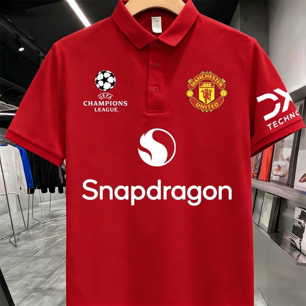 เสื้อโปโล เสื้อแมนเชสเตอร์ยูไนเต็ด UEFA Champions League football team jersey Manchester United FC Polo shirt S-3XL