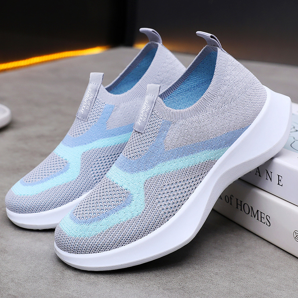 รองเท้าลําลองผู้หญิงฤดูใบไม้ผลิรองเท้าผู้หญิงAll-Matchรองเท้าตาข่ายBreathable Soft-Soledไม่ยางSlip-Onแม่รองเท้า