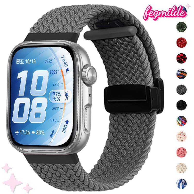 สายไนลอนนุ่ม for Huawei Watch Fit 5 4 3 / 5 Pro / 4 Pro กีฬาอุปกรณ์เสริมสายถักแม่เหล็ก