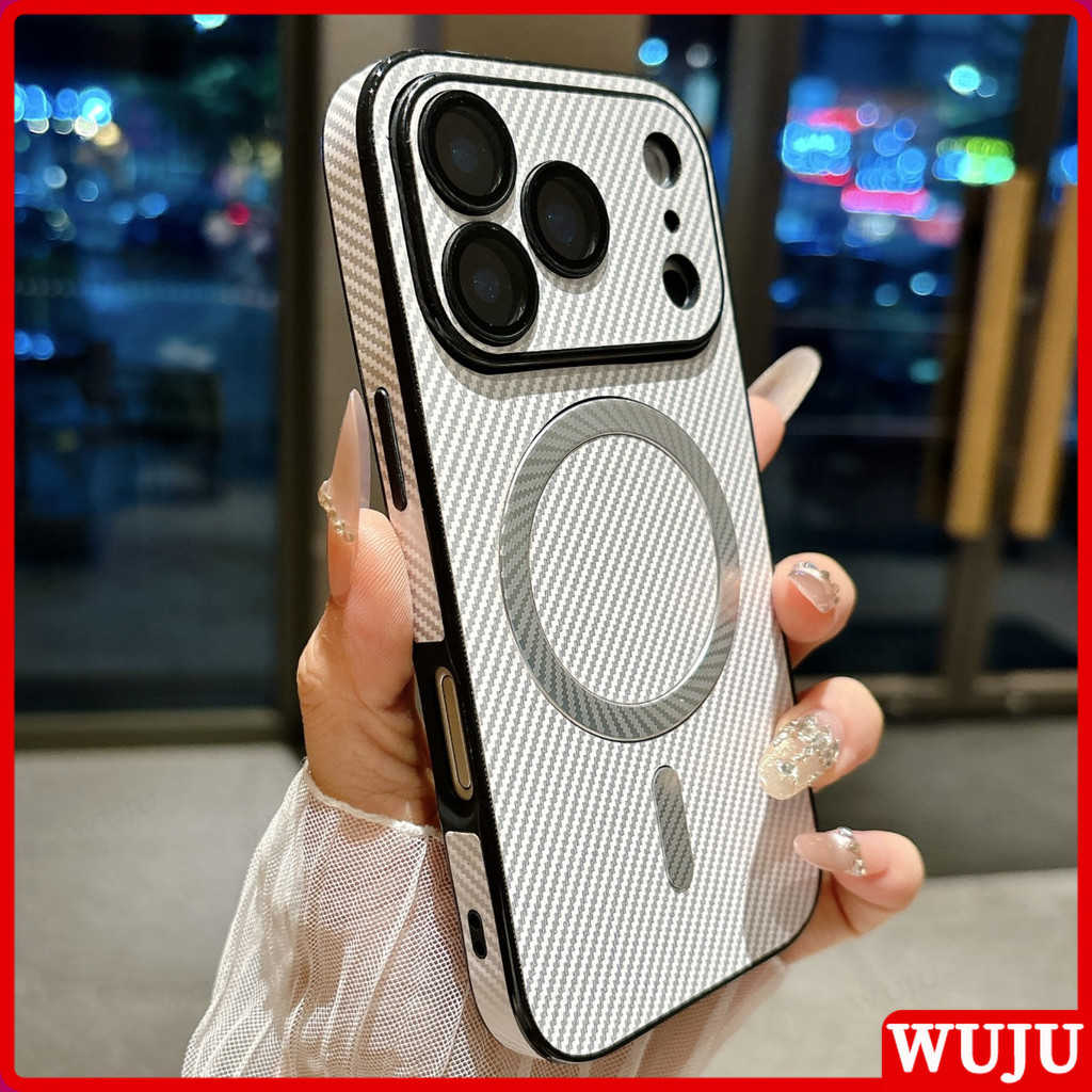 เคสแม่เหล็ก WUJU เข้ากันได้กับ IPhone 17 16 15 14 13 Pro Max, พร้อมการป้องกันกันกระแทกแบบบาง, การ์ดเลนส์ยก