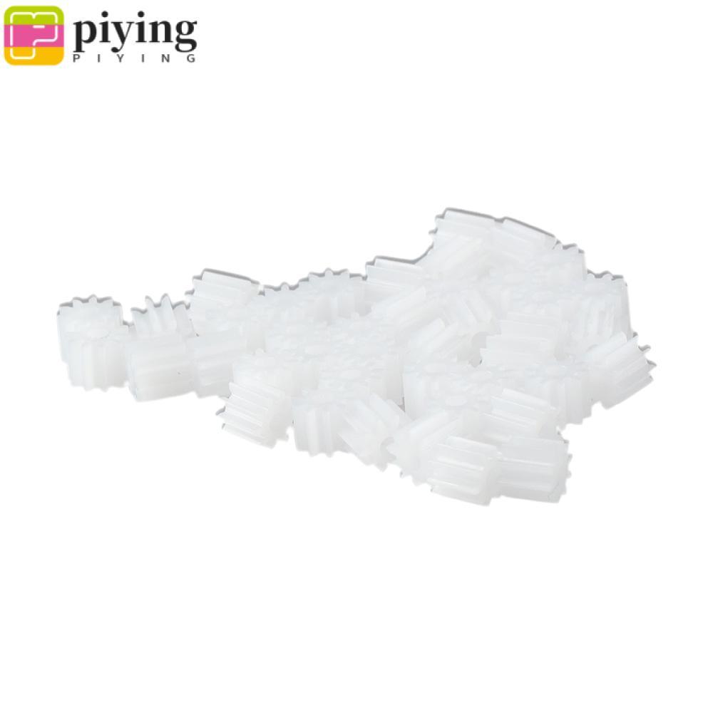 Piying เกียร์ลด 50 ชิ้น รุ่น 102A 10 ฟันเฟืองหนอนพลาสติก, เกียร์มอเตอร์สีขาวที่ใช้งานได้จริง RC รถหุ่นยนต์