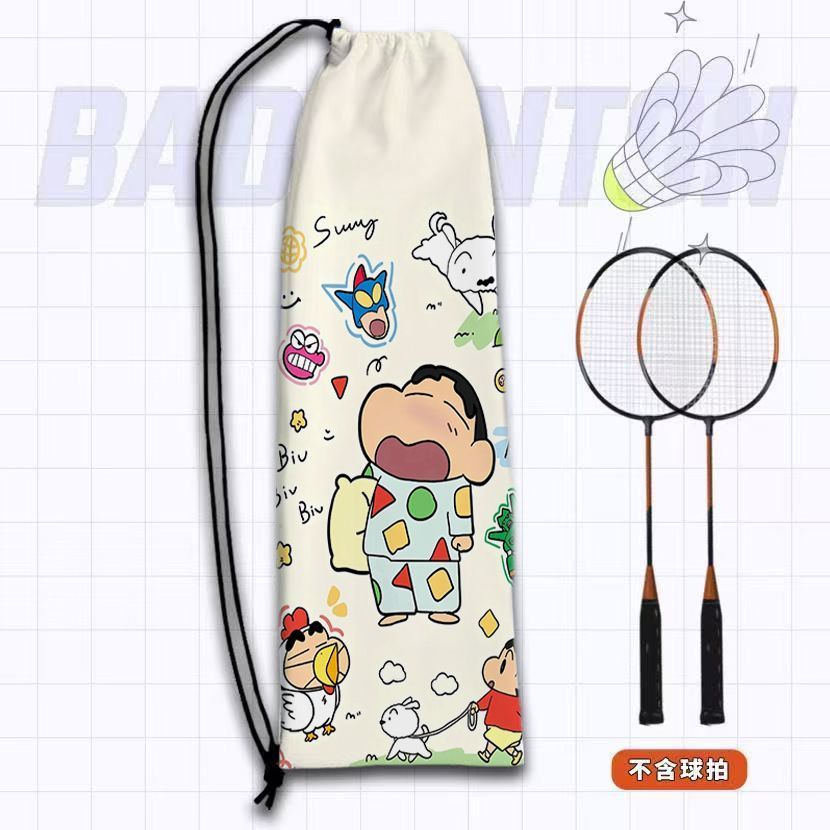 Crayon Shin-Chan กระเป๋าผ้าแบดมินตันผ้าสักหลาดพิมพ์ลายการ์ตูนความจุขนาดใหญ่กระเป๋าไม้แบดมินตัน