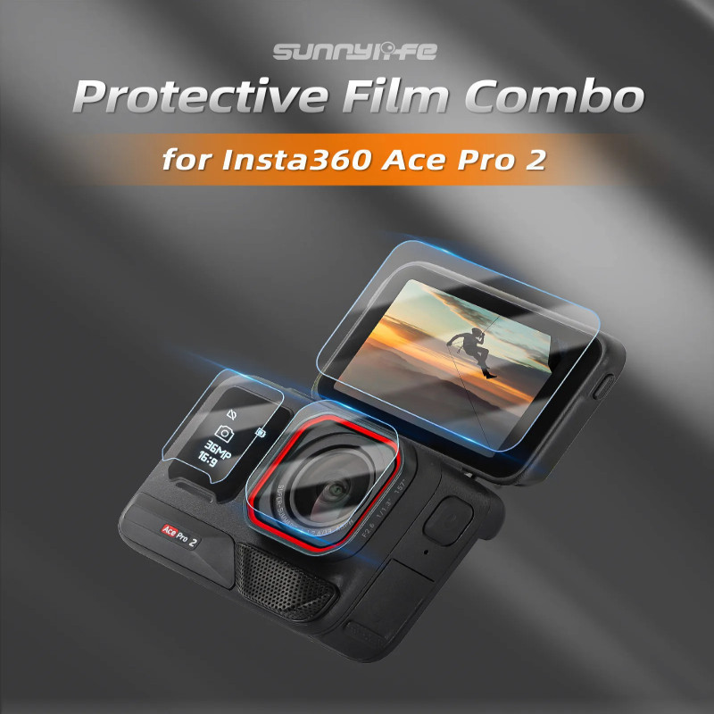 Sunnylife กระจกนิรภัยสําหรับ Insta360 Ace Pro 2 หน้าจอกล้องเลนส์ Protector ฟิล์มแก้วสําหรับ Insta 36