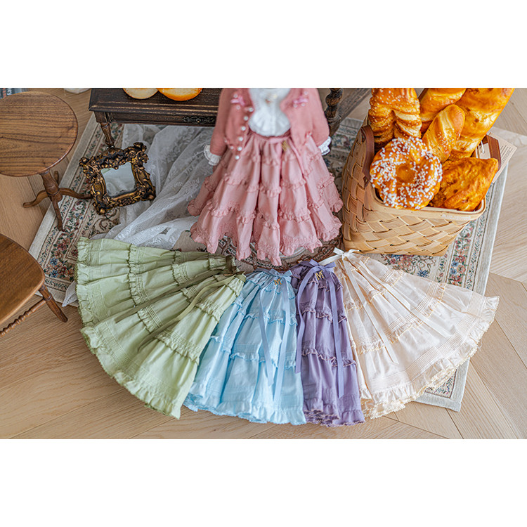 [MELODY.C] กระโปรง_mini แบบออร์แกน-Za ไซซ์ 13-16 สำหรับผู้หญิง ดีไซน์พับสามชั้น