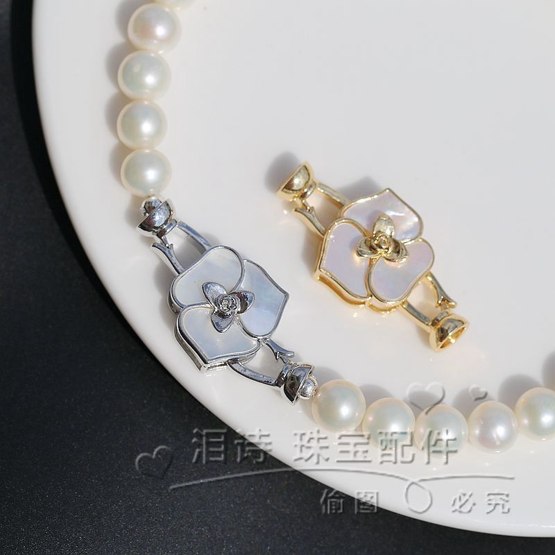 24K Pearl Buckle Shell Peony Luxury สร้อยคอ OT Buckle 17 * 36 มม.Handmade DIY เครื่องประดับ Lolita 2