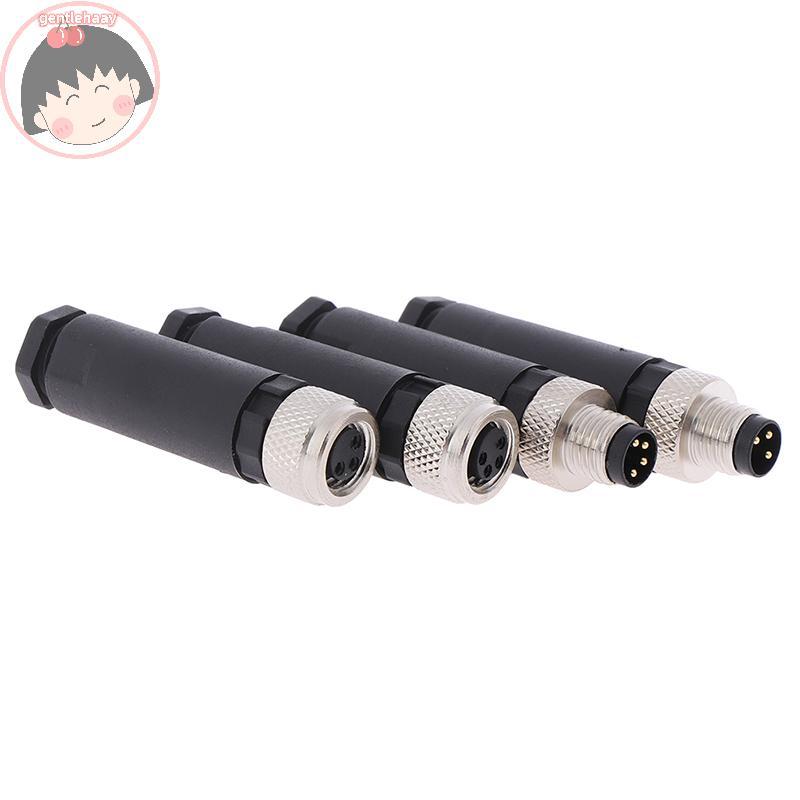 Gent 1 PC M8 Sensor Connector 3/4 Pin ปลั๊กมุมตรงชาย/หญิง EN