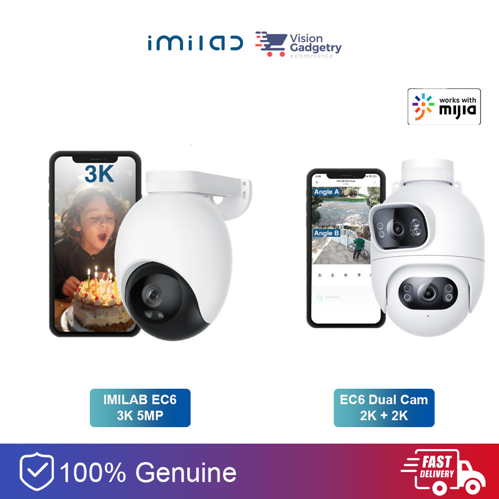 Imilab EC6 Dual EC5 Floodlight กันน้ํากลางแจ้งกล้อง IP กล้องวงจรปิด PTZ 6MP 5MP 2K CMSXJ68A CMSXJ65A