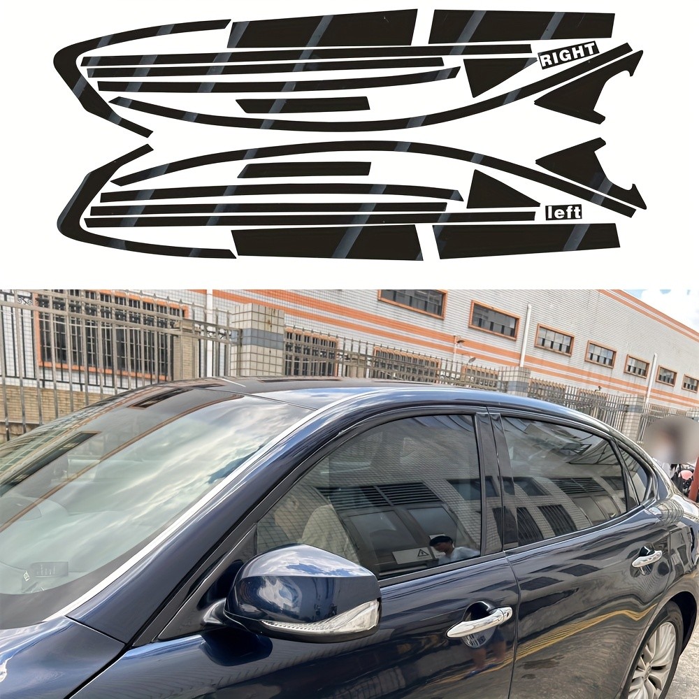 สําหรับ Infiniti M25 M37 M56 Q70 2011-2019 PVC สีดําเงารถหน้าต่างตกแต่งแถบสติกเกอร์รถอุปกรณ์ป้องกันภ