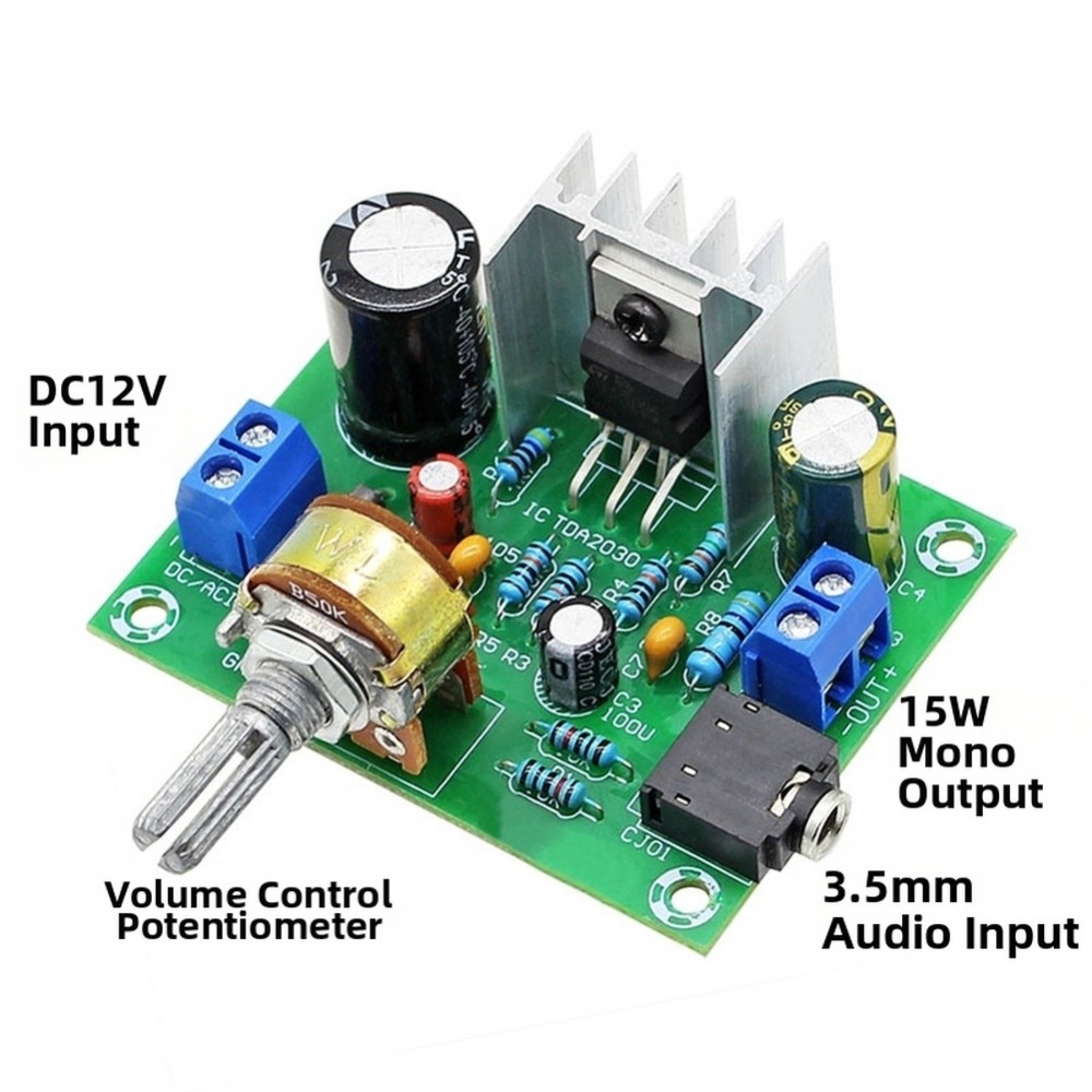 TDA2030A บอร์ด 1 ~ 3A ปฏิบัติการปัจจุบันโมดูล PCB ขนาดกะทัดรัด 9-20V อินพุตแรงดันไฟฟ้า