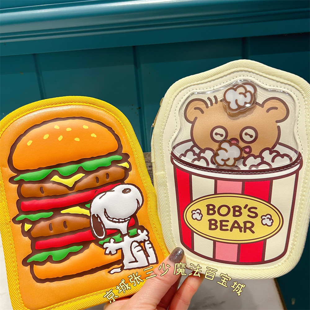 USJ Universal Studios Osaka Minions Snoopy Burger Passport Holder Wallet Document Storage Bag