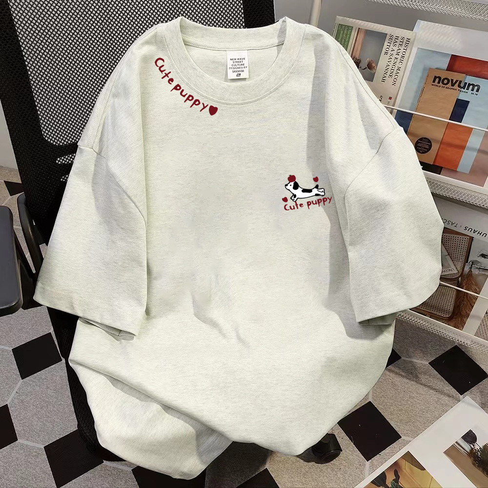 COD เสื้อยืดแขนสั้นผู้หญิงขนาดบวกผู้หญิง 2025 ฤดูใบไม้ผลิฤดูใบไม้ร่วงแปรงสไตล์ใหม่แฟชั่นลดอายุการ์ตู