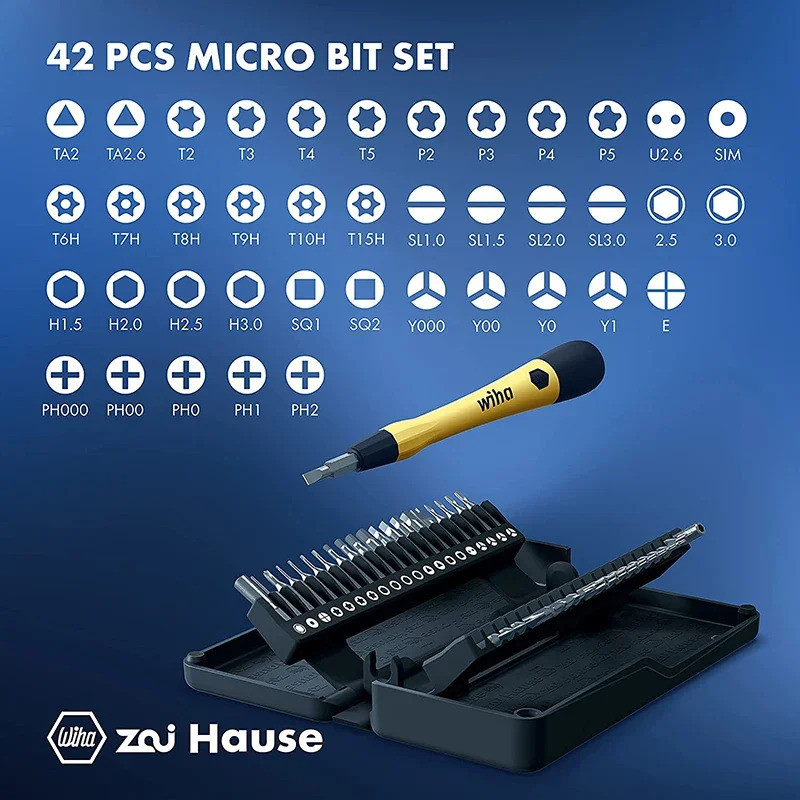 Wiha Zai Hause 44624 ชุดไขควงแม่เหล็กพิเศษกันไฟสถิติ 40 ใน 1 Z6901C4 พร้อมขาเพิ่มยาว อุปกรณ์ซ่อมเล็กๆ ราคา ถูกที่สุด ดีลบีเคเค แกลเลอรีภาพที่ 2