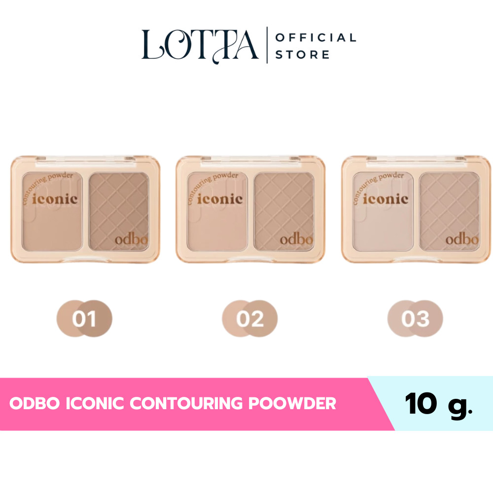 OD1323 ODBO ICONIC CONTOURING POWDER 10g. #พาเลตคอนทัวร์