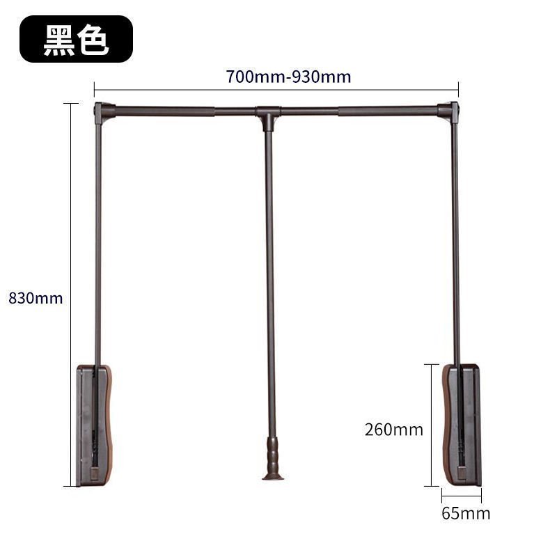 ดึงลงตู้เสื้อผ้าแขวนตู้เสื้อผ้ากล้องส่องทางไกลก้านฮาร์ดแวร์ตู้เสื้อผ้าไม้แขวนเสื้ออุปกรณ์ยกไม้แขวนเส