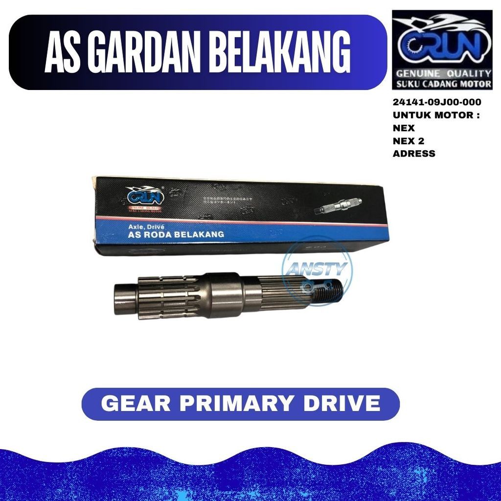 CRUN 24141-09J00-000 เพลาหลัง Suzuki NEX Axle NEX 2 ADRESS Axle Drive