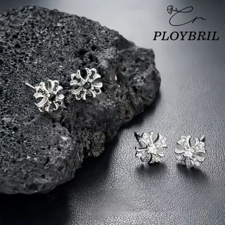 PLOYBRIL ต่างหูไม้กางเขนฮิปฮอปวินเทจอินเทรนด์พร้อมฝังหินสําหรับผู้ชายและผู้หญิงเครื่องประดับทุกวัน E024