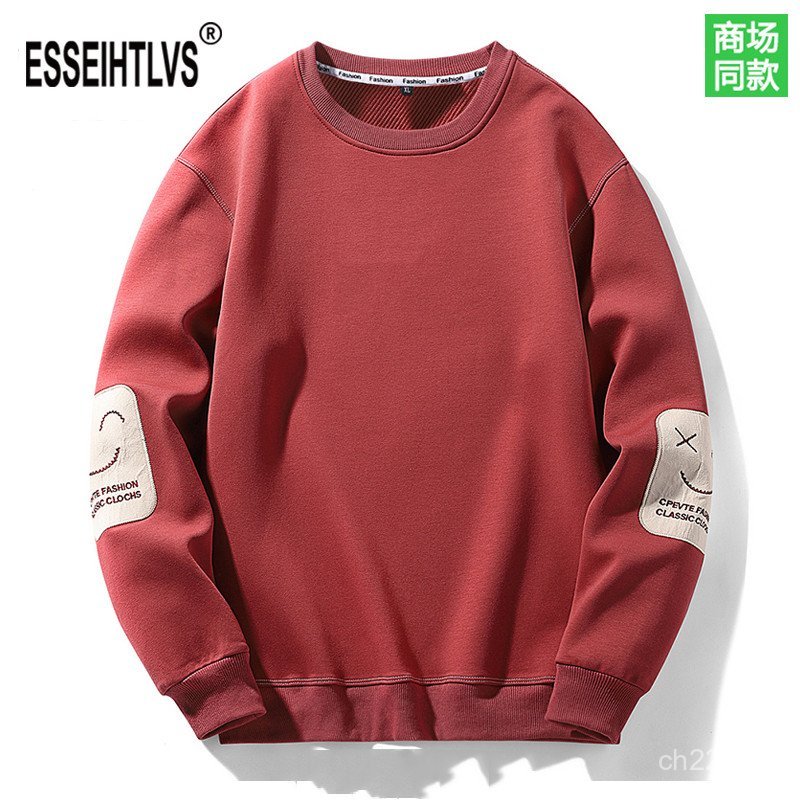 เสื้อกันหนาวผู้ชาย ESSEIH TLVS สไตล์ใหม่ ผ้าฝ้ายแท้แขนยาว รอบคอแบบกีฬา ใส่ได้ทั้งลำลองและแฟชั่น