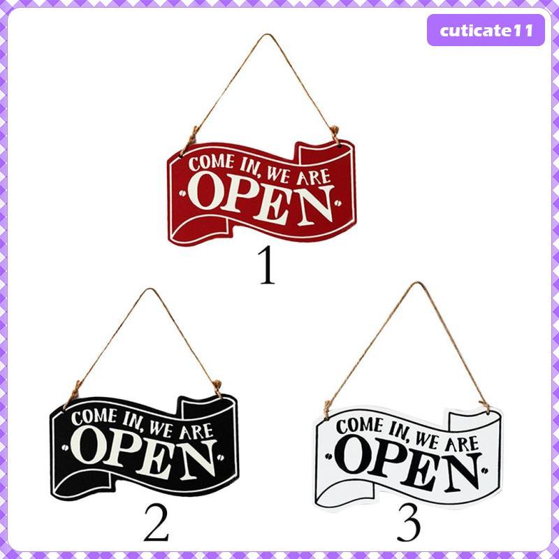 [Cuticate1] OPEN /CLOSED Shop แขวนประตูป้าย Plaque Rustic Wood Wall art สําหรับบ้านครอบครัวตกแต่ง