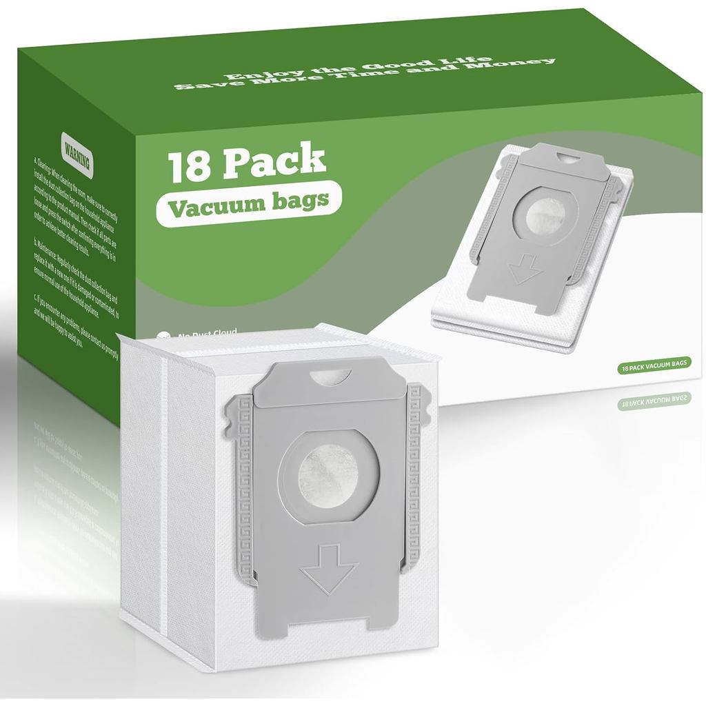 VBN 18 แพ็คเปลี่ยนชิ้นส่วนกระเป๋า,เข้ากันได้กับ irobot Roomba i & s & j Series i7+, i1+, i3+, i5+,i6