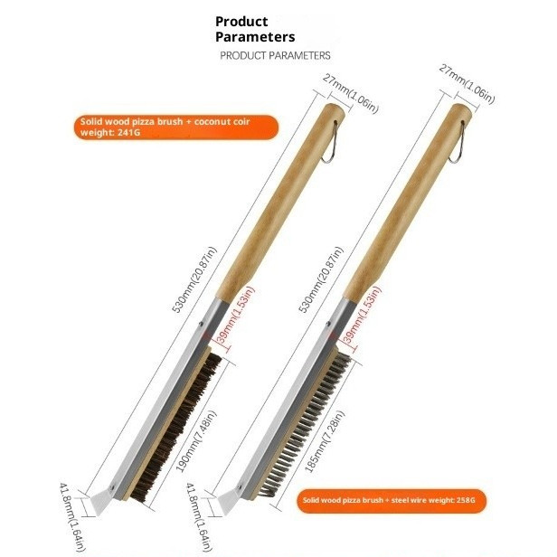 2 ใน 1แปรงเตาอบพิซซ่า,แปรงเปลี่ยนหัวแปรงบาร์บีคิวกลางแจ้งแปรงอบพิซซ่าเตาอบทําความสะอาดแปรงครัวเครื่องมือทําความสะอาด,มะพร้าวปาล์มแปรง,อุปกรณ์ทําความสะ - รูปที่ 6